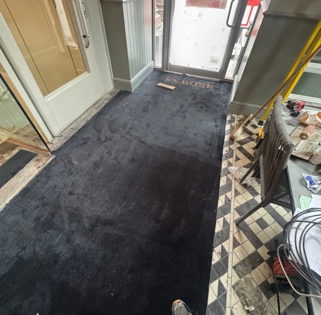 Commercial entrance mat and flooring installation