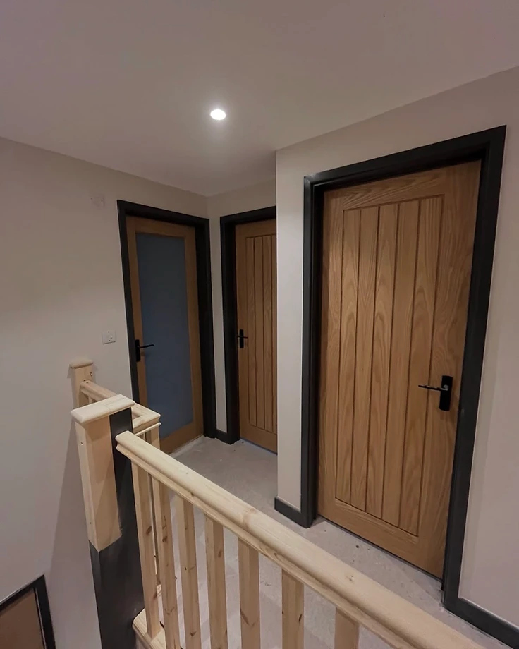 Oak internal doors and staircase fitted by JC Carpentry in East Sussex