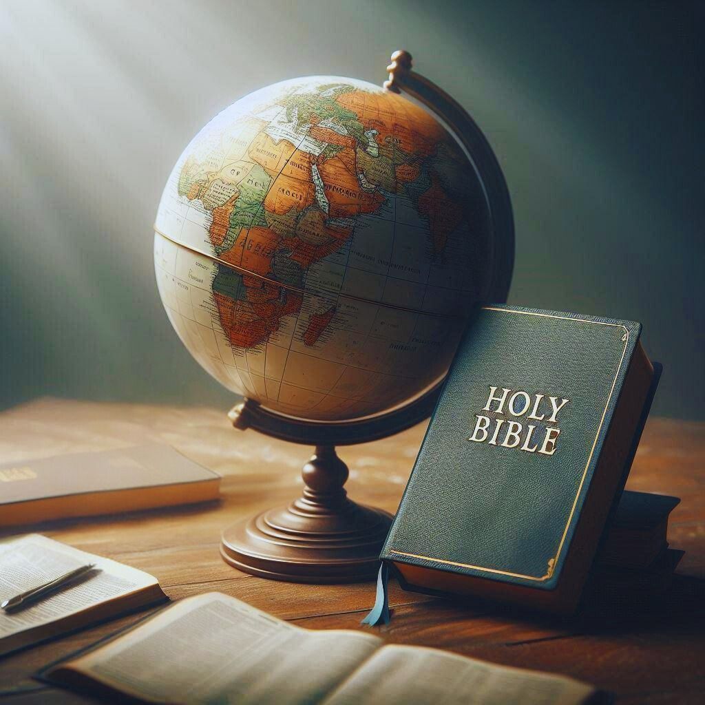Holy Bible and globe — missions