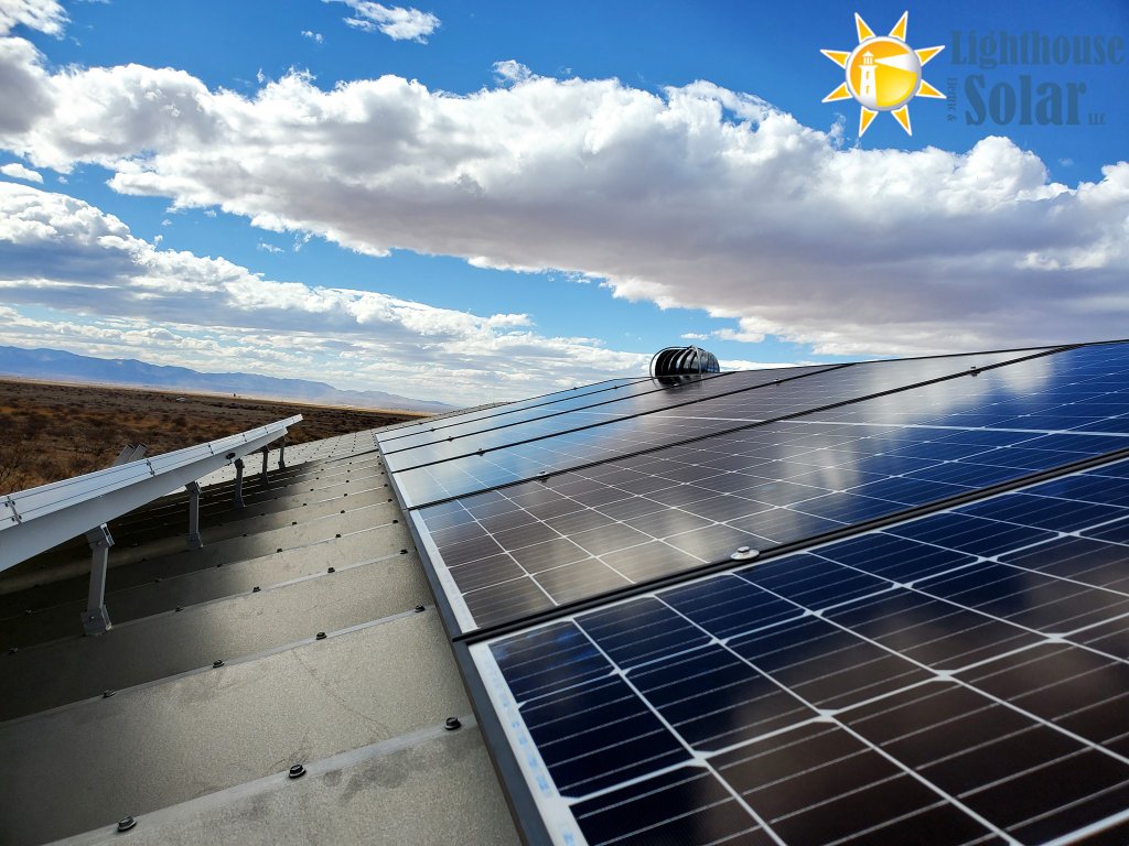 Solar panels on roof