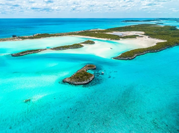 Exuma Bahamas aerial view
