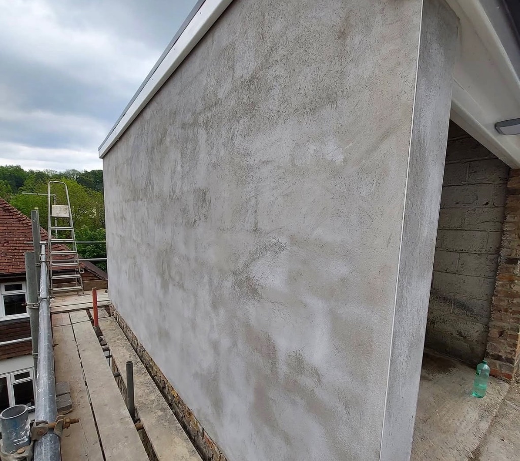 Scratch coat application — prep stage