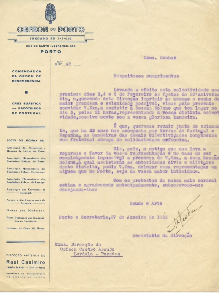 Carta da Secretaria