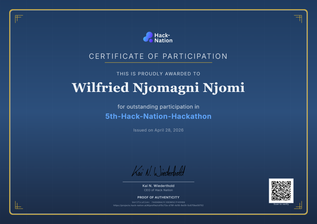 HackNation Certificate of Participation