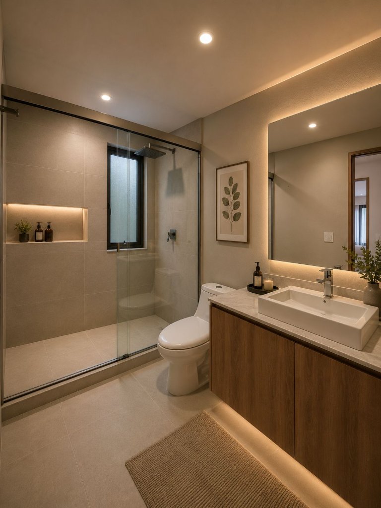 Baño principal con acabados premium TEMBO