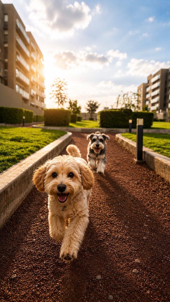 Perros en andadores del conjunto residencial TEMBO