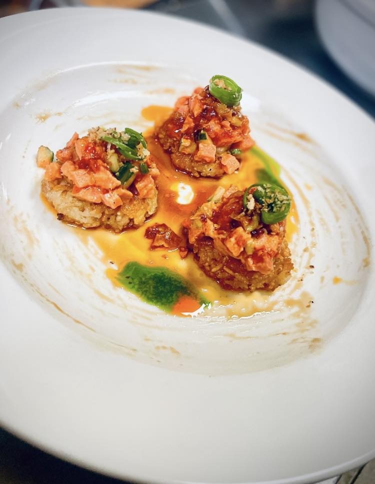 Mia Via Restaurant dining atmosphere and plated dishes