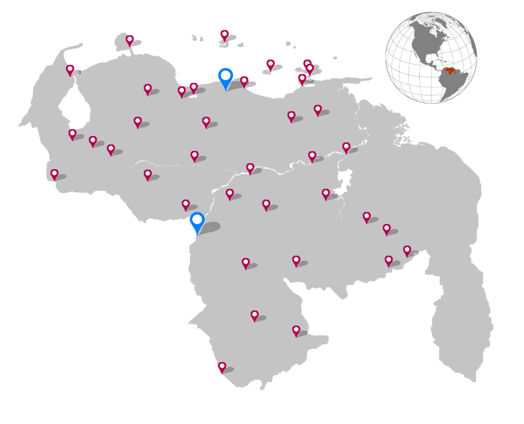 AeroMed coverage map of Venezuela