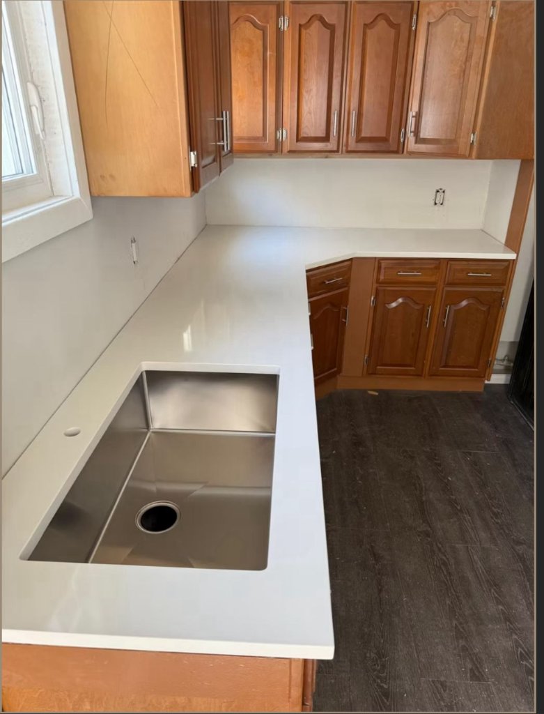 Dark brown granite slab thick countertop fabrication