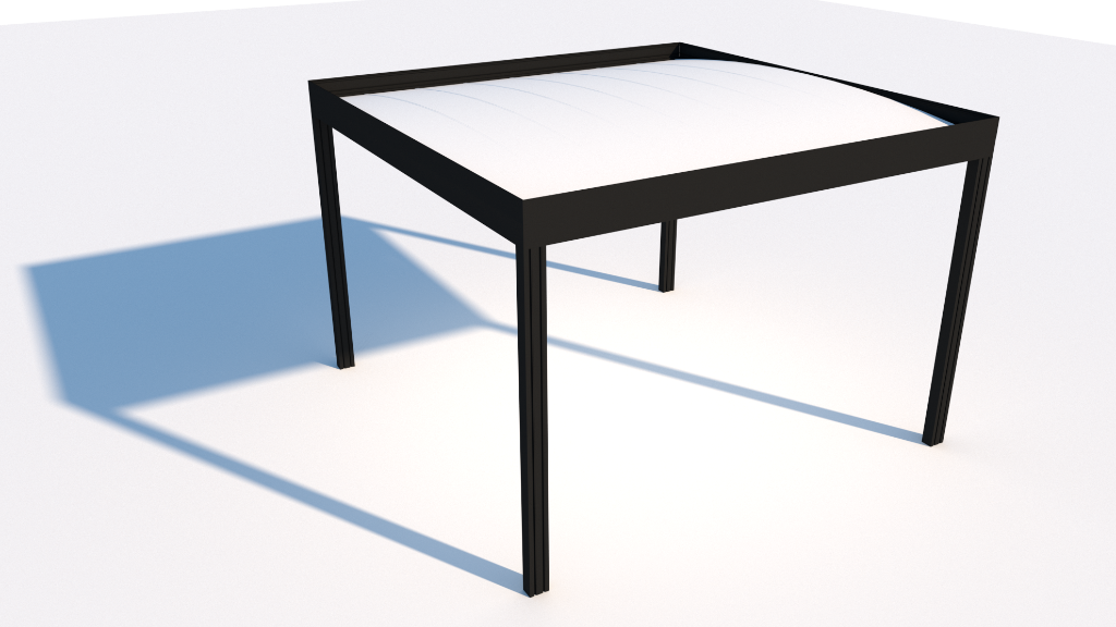 Flat pergola rendering angle