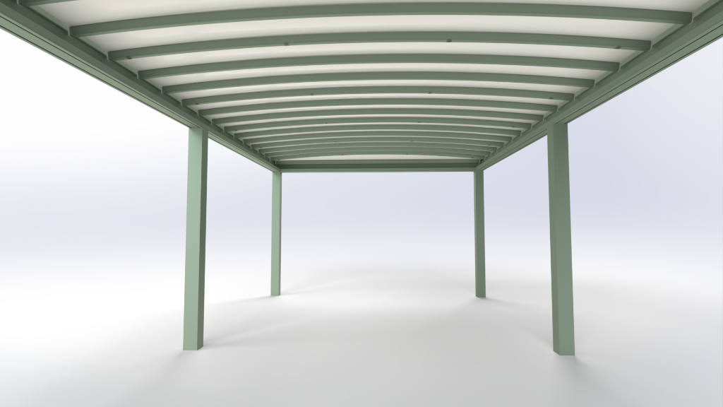Green pergola interior