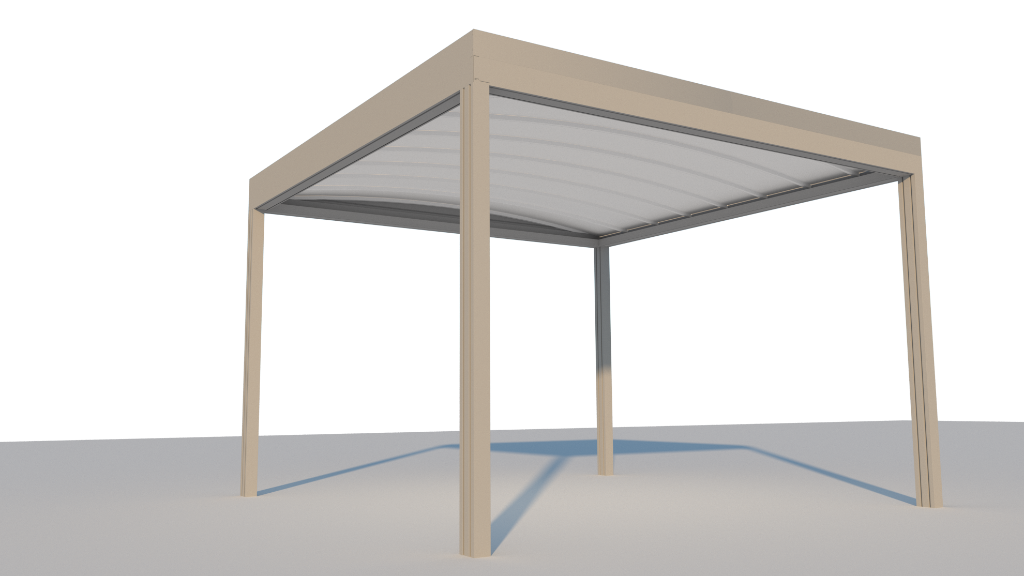 Flat pergola white sky