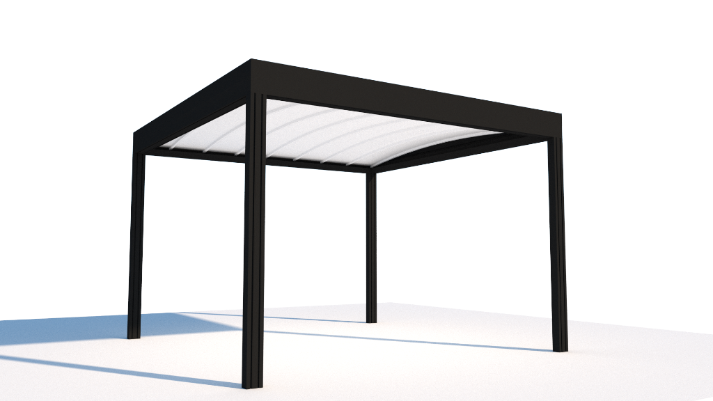 Flat pergola rendering black