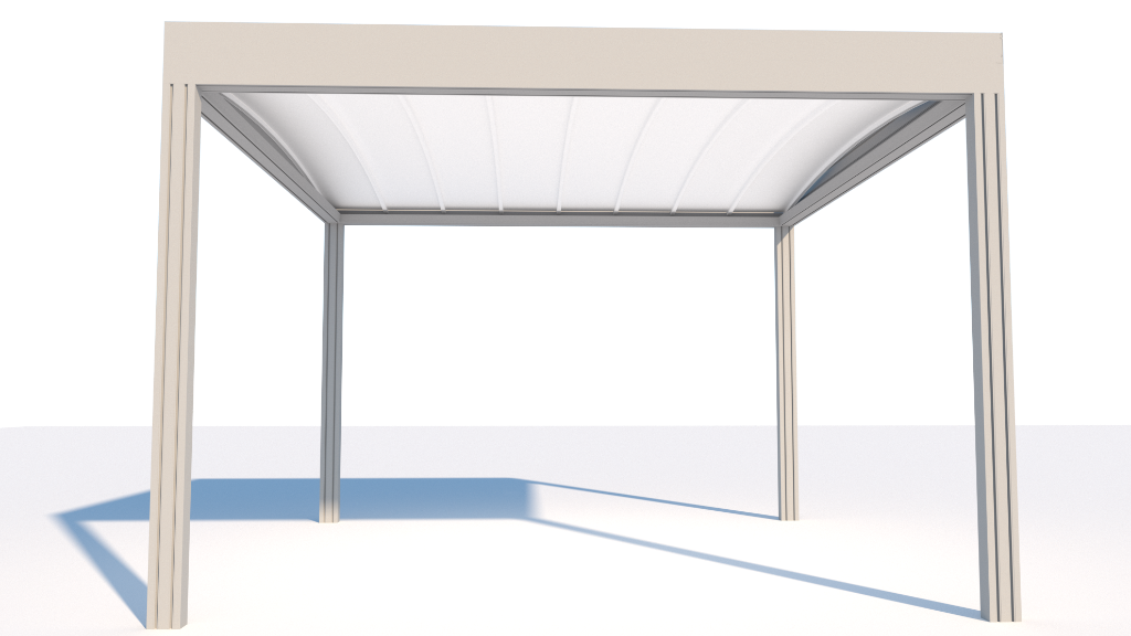 Flat pergola rendering cream