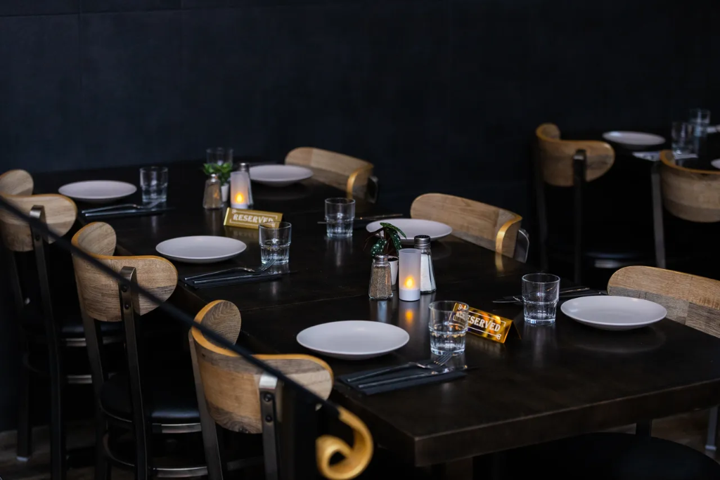 Private dining table setup