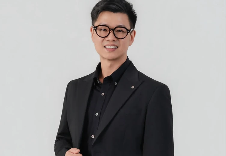 Danny Chua, Financial Consultant, standing confidently in a bright studio setting