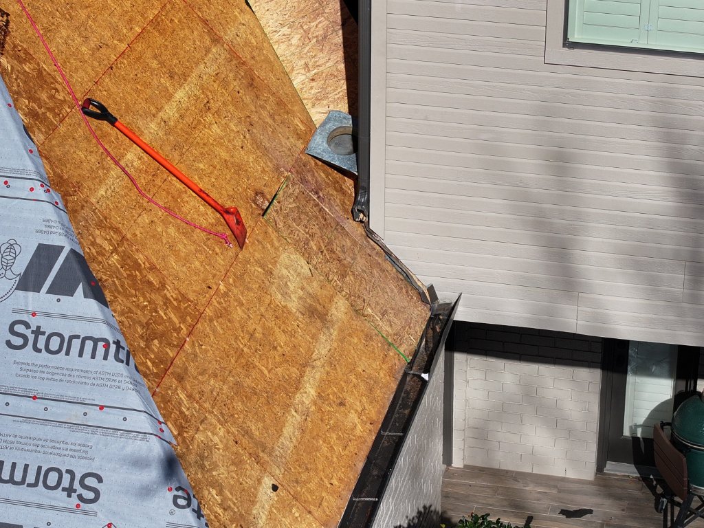 Rotten decking discovered from water damage during a Southlake, TX roofing job