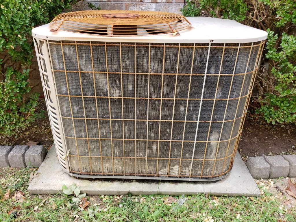 Trophy Club Ac Condenser Hail Damage Storm Claim Becker Roofing - Trophy Club Roofing project photo by Becker Roofing and Exteriors