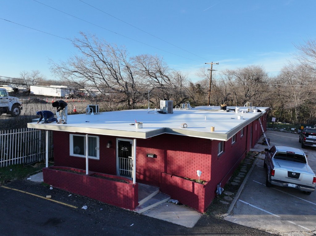 TPO Roof Installation on a North Fort Worth Commercial Building - North Fort Worth Roofing project photo by Becker Roofing and Exteriors