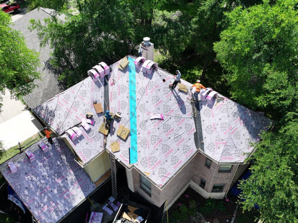 Becker Roofing contractor completing a targeted shingle roof repair on a residential home in Fort Worth, TX