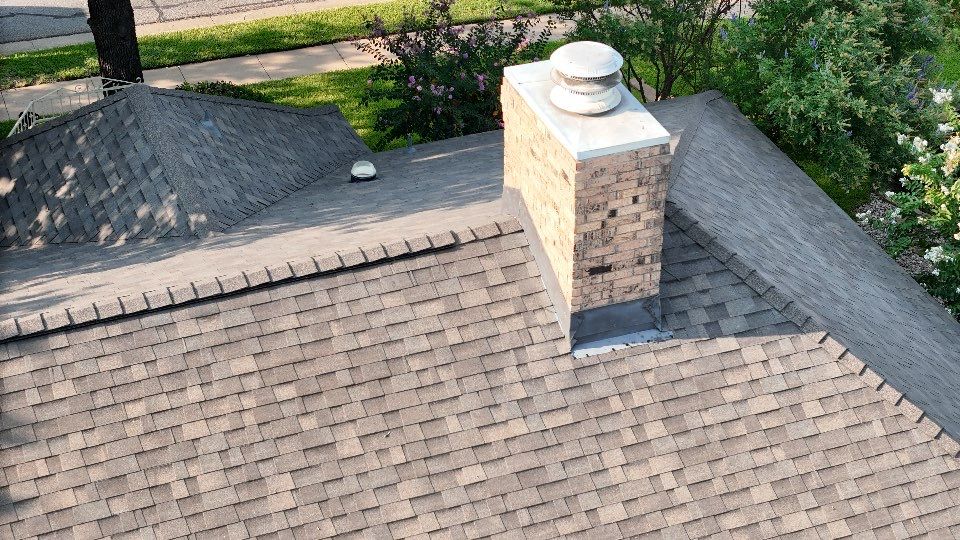 Bedford Chimney Flashing Detail Shingle Roof Becker Roofing - Bedford Roofing project photo by Becker Roofing and Exteriors