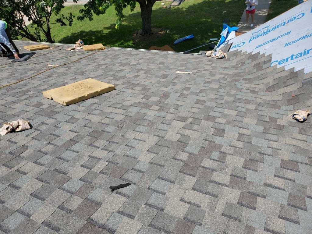 Haltom City Roof Replacement Certainteed Landmark Max Def Weatherwood Shingles - Haltom City Roofing project photo by Becker Roofing and Exteriors
