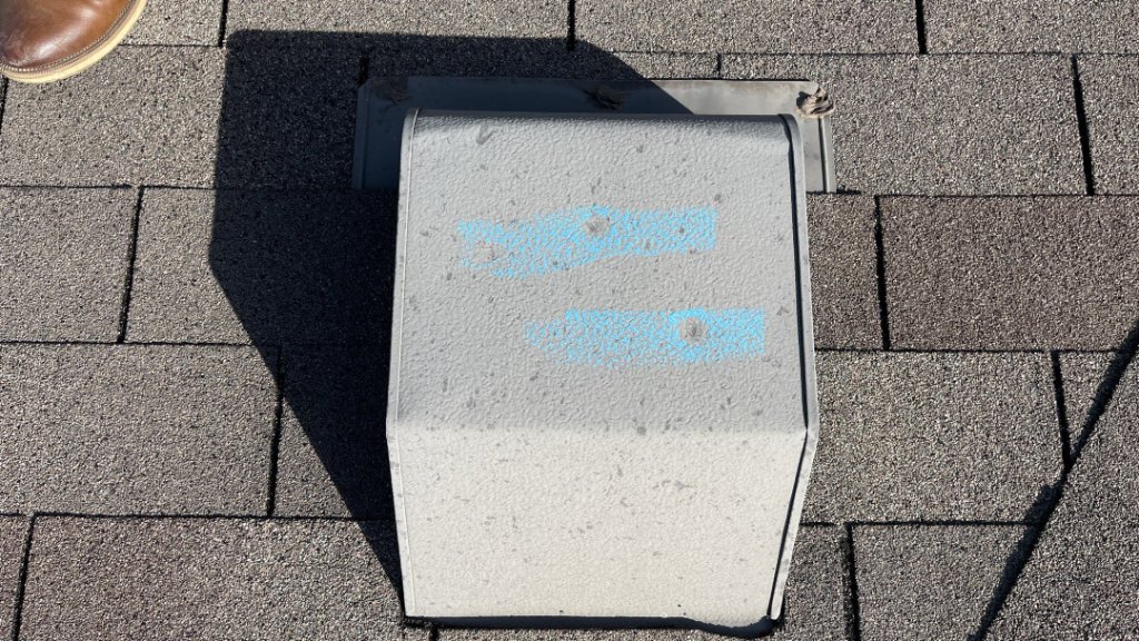 Roanoke Plumbing Vent Cap Hail Strike Inspection Becker Roofing - Roanoke Roofing project photo by Becker Roofing and Exteriors