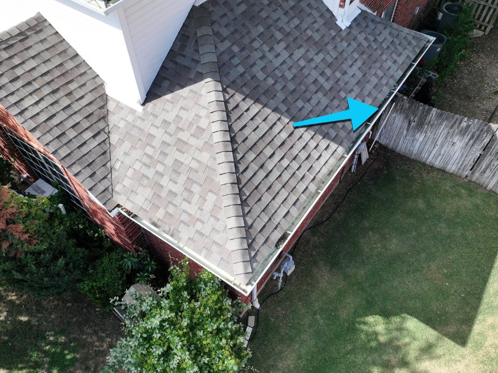 Keller Texas Leavesin Gutters Cause Leaksinthe Home - Emergency Roof Repair project photo by Becker Roofing and Exteriors
