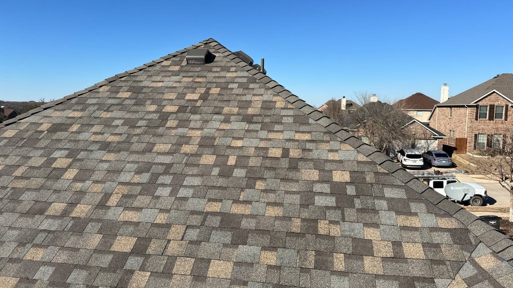 Roanoke Architectural Shingle Roof Aerial Peak Finished Install Becker Roofing - Roanoke Roofing project photo by Becker Roofing and Exteriors