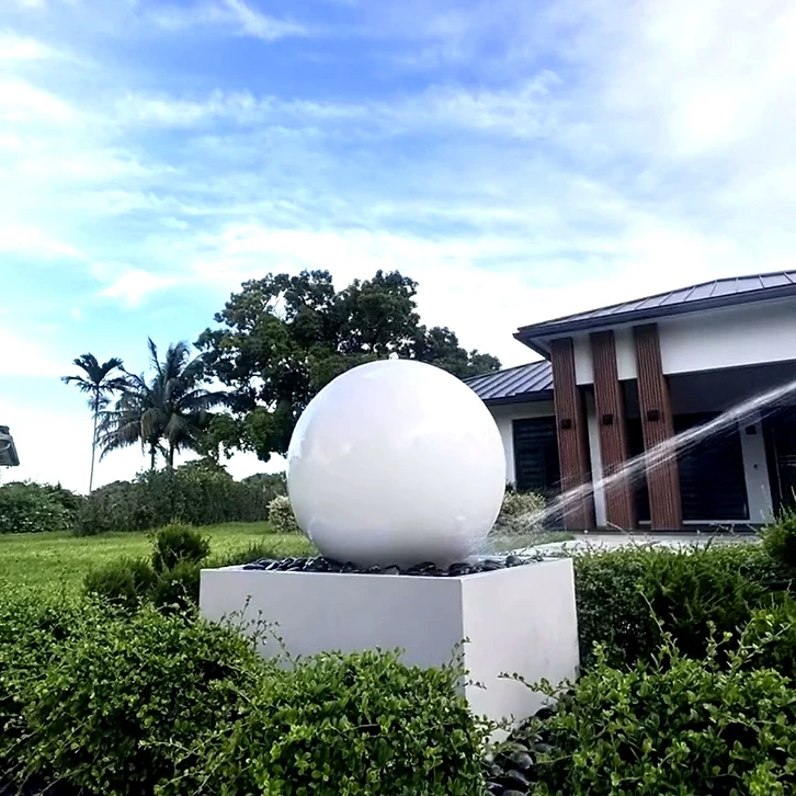 Technical view of a sphere fountain water arc