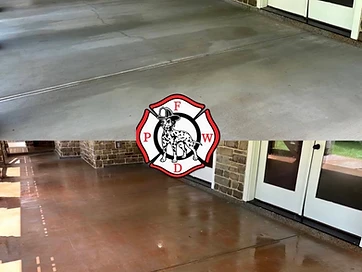 Concrete porch before and after professional pressure washing