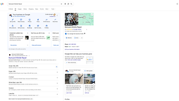 Google Business Profile performance overview for a Minnesota mobile mechanic client
