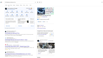 Google Business Profile performance overview for a Texas mobile mechanic client