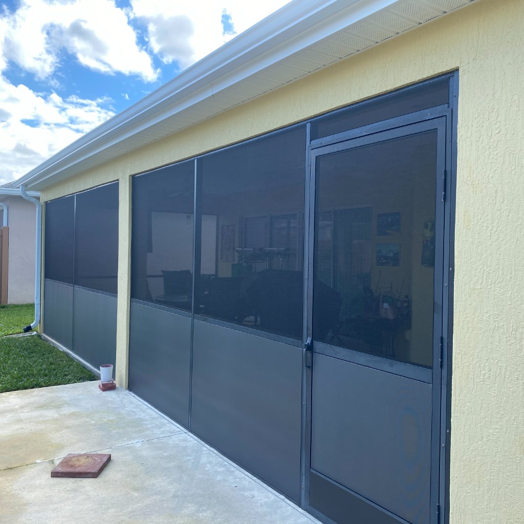 Patio rescreen screened patio enclosure with privacy screen in Port Orange, FL