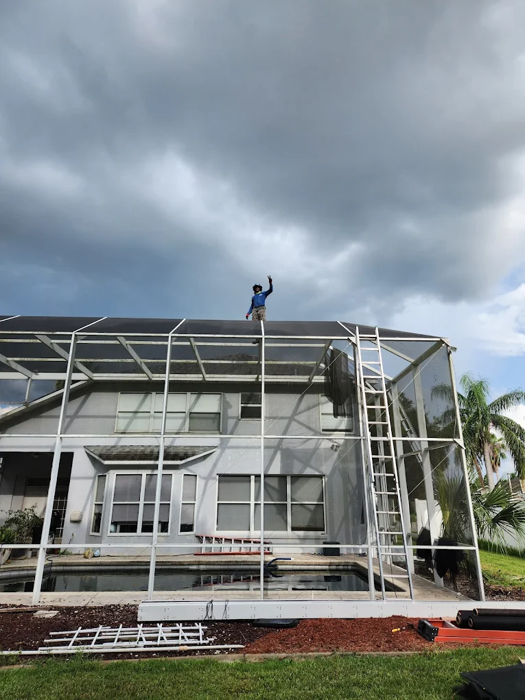Roof screen replacement in Daytona