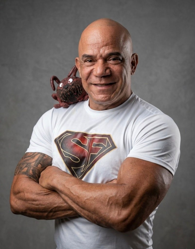 Retrato de Sidney Lage com camiseta SF
