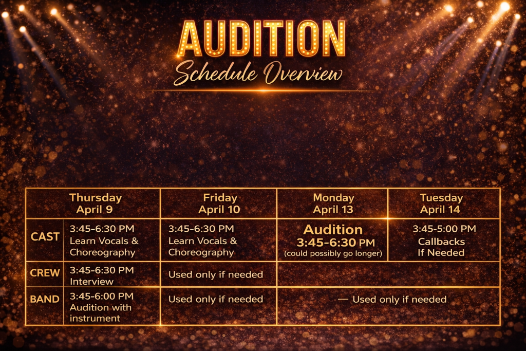 Audition Schedule
