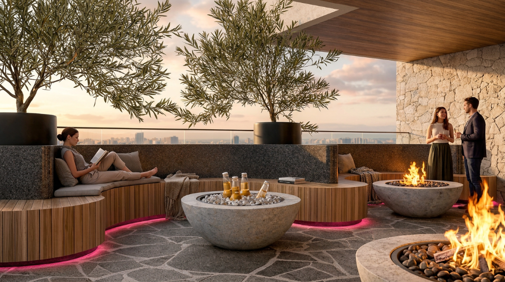 Rooftop infinity pool do Compass 109 ao pôr do sol com vista para Londrina