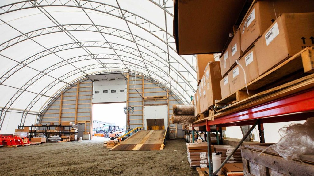 Interior view of fabric structure