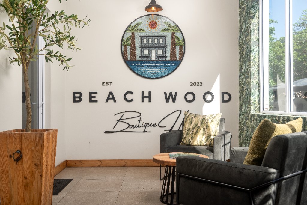 Beach Wood signature lobby wall