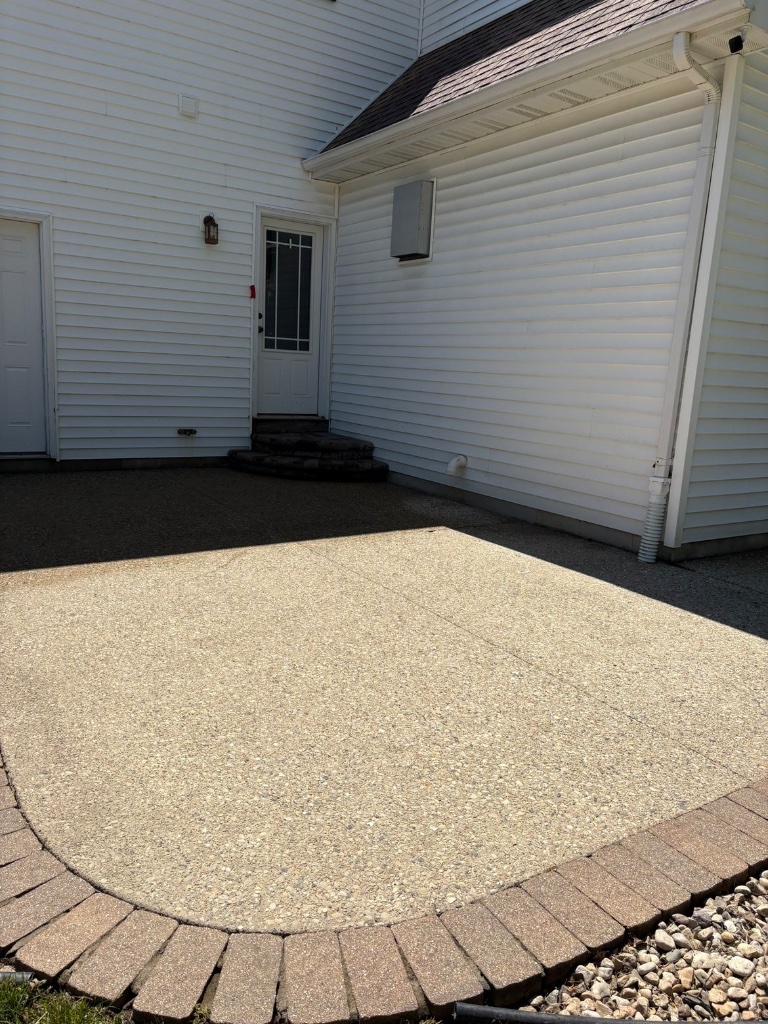 Exposed Aggregate Patio after cleaning by Twin Jet Pressure Wash