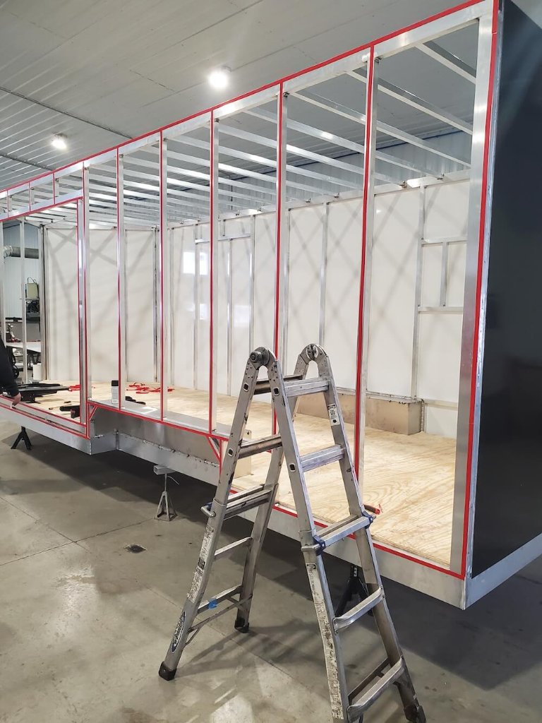 Northwind trailer being built in the shop