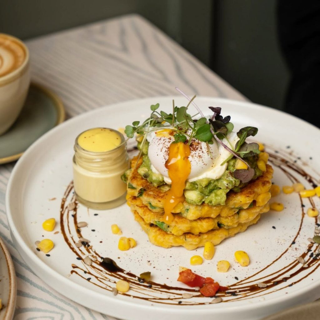 Corn fritters at The Hideout Rosebud café