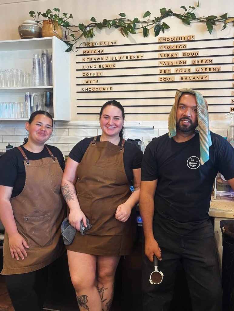 The Hideout team members in Rosebud café