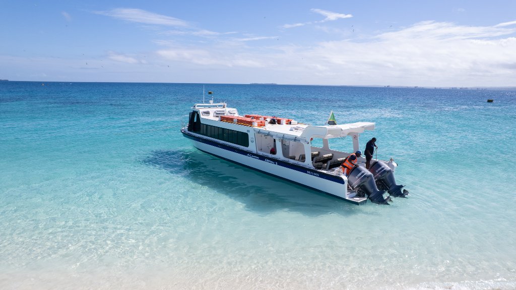 SSE boat in crystal clear waters