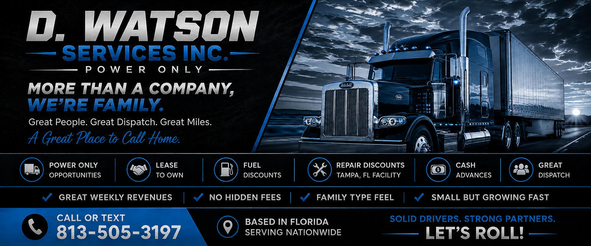 D. Watson Services Inc. — Power Only, Lease to Own, based in Florida