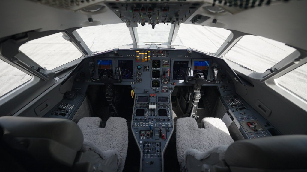 Private jet cockpit