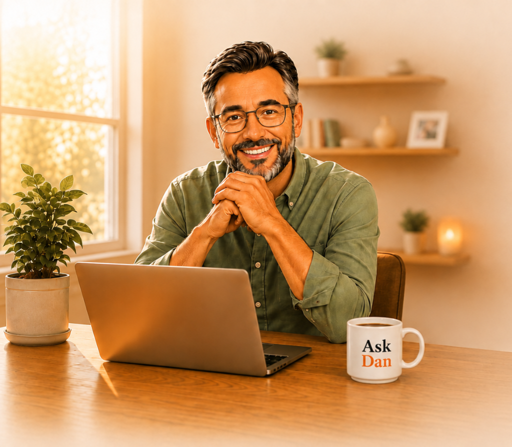 Dan in his home office, ready to help