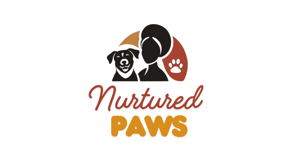 Nurtured Paws logo featuring Shiya and a dog