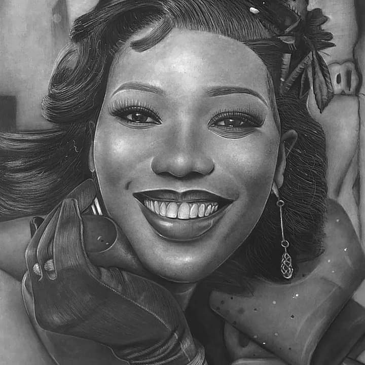 A joyful portrait adorned with earrings and flowers, capturing a moment of pure celebration.